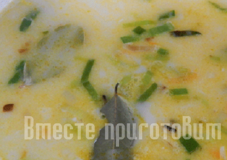 Сырный суп с копчёной сёмгой