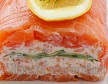 Салат слоёный из филе лосося